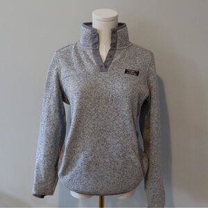 LL Bean Gray Pullover Quarter zip fleece